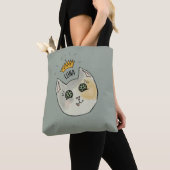 Custom Cat Name Art - Chubby White Cat with Crown Tasche (Von Nahem)