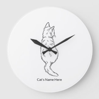 Custom Cat Name Wall Clock Große Wanduhr