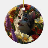 "Custom Cat Ornaments für den perfekten Urlaub" Keramik Ornament (Hinten)