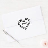 Custom Cat Paw Print Heart Shaped Sticker (Umschlag)