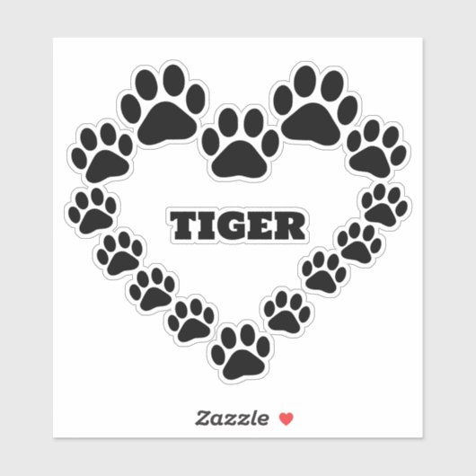 Custom Cat Paw Print Heart Vinyl Cut Decal Aufkleber (Blatt)