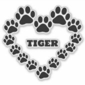 Custom Cat Paw Print Heart Vinyl Cut Decal Aufkleber (Vorderseite)
