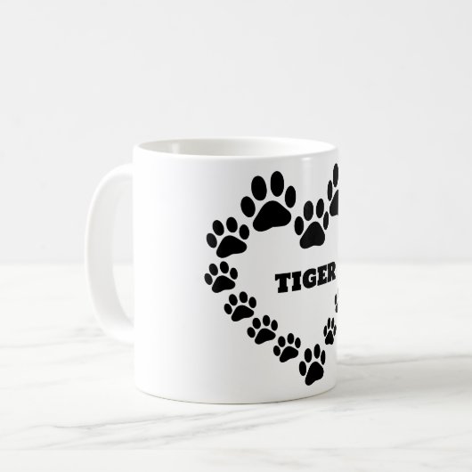 Custom Cat Paw Print Heft Coffee Tasse (Vorderseite Links)