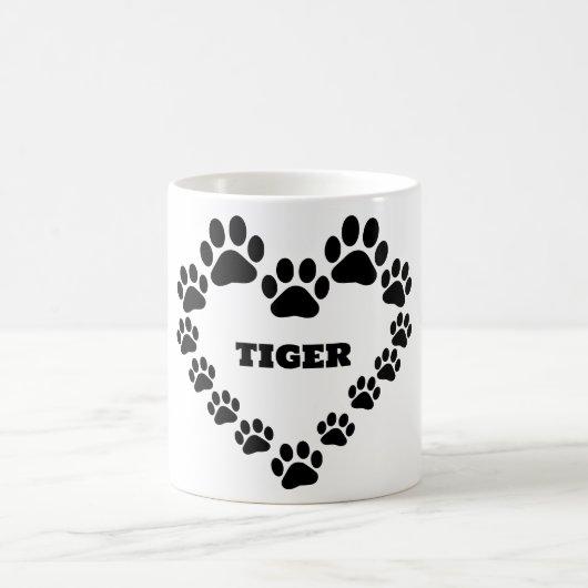 Custom Cat Paw Print Heft Coffee Tasse (Mittel)