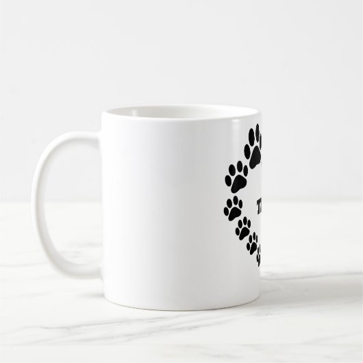 Custom Cat Paw Print Heft Coffee Tasse (Links)