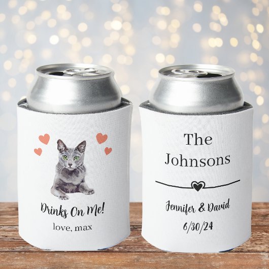 Custom Cat Pet Wedding Can Cooler Dosenkühler