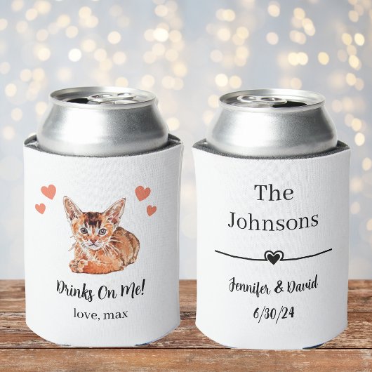 Custom Cat Pet Wedding Can Cooler Dosenkühler