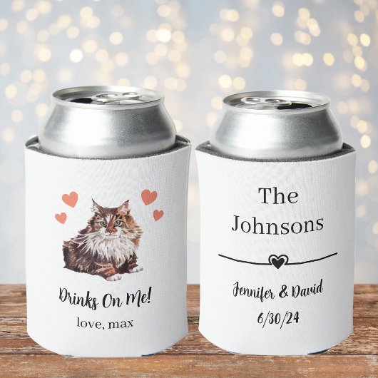 Custom Cat Pet Wedding Can Cooler Dosenkühler