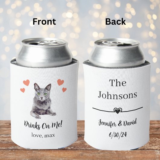 Custom Cat Pet Wedding Can Cooler Dosenkühler