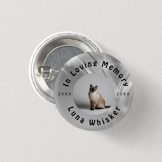 Custom Cat Photo Circle Frame Design Button (Vorne & Hinten)