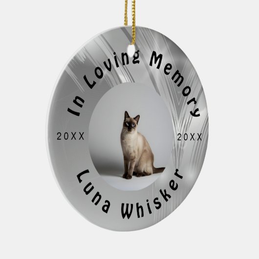 Custom Cat Photo Circle Frame Design Keramik Ornament (Rechts)