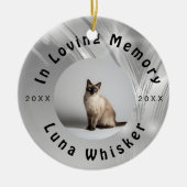 Custom Cat Photo Circle Frame Design Keramik Ornament (Vorne)