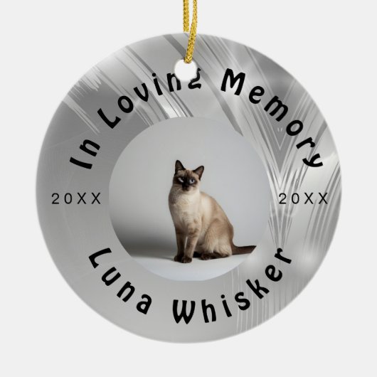 Custom Cat Photo Circle Frame Design Keramik Ornament (Vorne)