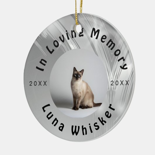 Custom Cat Photo Circle Frame Design Keramik Ornament (Links)
