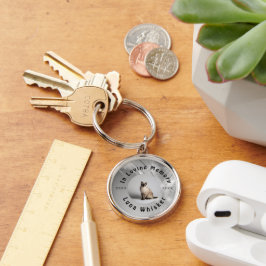 Custom Cat Photo Circle Frame Design Schlüsselanhänger