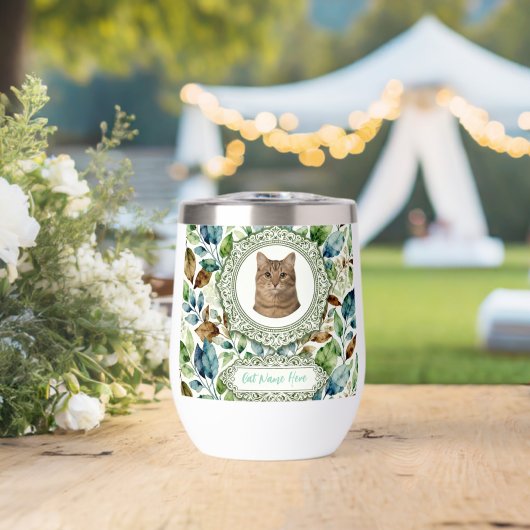 Custom Cat Photo & Name Tumbler (Hochzeit (gedreht))