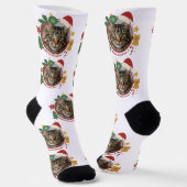Custom Cat PhotoPattern Christmas Gift Socks Socken (Gewinkelt)