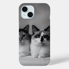Custom Cat Portrait iPhone 15 Slim Fit Case 