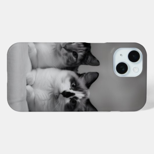 Custom Cat Portrait iPhone 15 Slim Fit Case  (Rückseite (Horizontal))