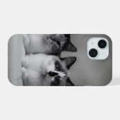 Custom Cat Portrait iPhone 15 Slim Fit Case  Hülle (Rückseite (Horizontal))