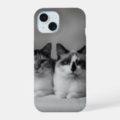 Custom Cat Portrait iPhone 15 Slim Fit Case  Hülle (Rückseite)