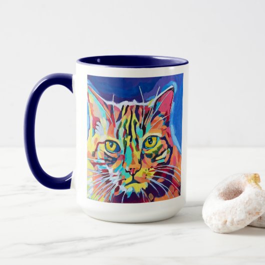 Custom Cat Portrait Painting - Forever Loved Pet Tasse (Mit Donut)