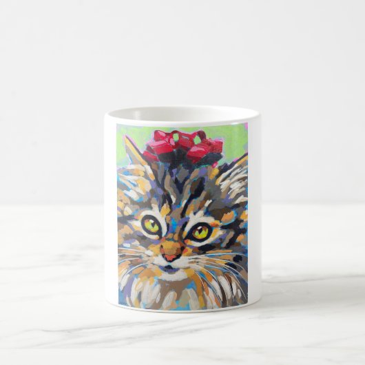 Custom Cat Portrait Painting - Gift for Cat Lovers Kaffeetasse (Mittel)