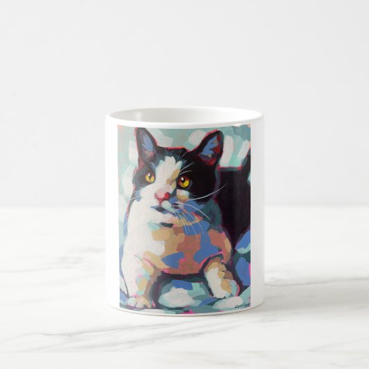 Custom Cat Portrait Painting - Gift for Cat Lovers Kaffeetasse (Mittel)