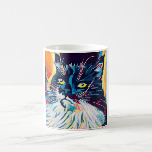 Custom Cat Portrait Painting - Gift for Cat Lovers Kaffeetasse (Mittel)