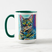 Custom Cat Portrait Painting - Gift for Cat Lovers Tasse (Links)