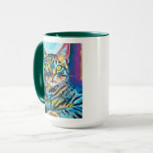Custom Cat Portrait Painting - Gift for Cat Lovers Tasse (Vorderseite Links)