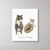 Custom Cat Portrait Watercolor Leinwanddruck (Vorderseite)