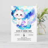 Custom Cat Printable Birthday Einladung (Stehend Vorderseite)
