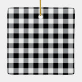 Custom Cat Schwarz-weiß Buffalo Karo Ornament (Rückseite)