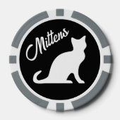 Custom Cat Silhouette Poker Chip Golf Ball Marker (Vorderseite)