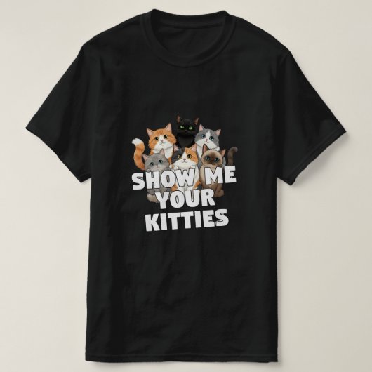 Custom Cat T-Shirt with Kittens Funny (Design vorne)