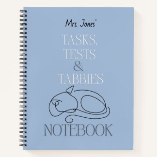 Custom Cat Teacher Tasks Tests & Tabbies Notizblock