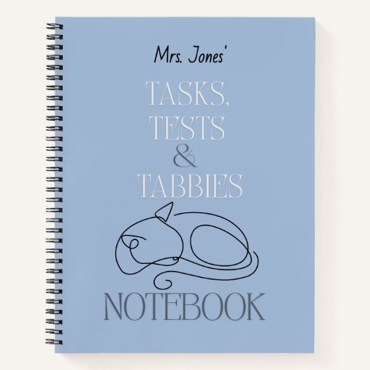 Custom Cat Teacher Tasks Tests & Tabbies Notizblock (Vorderseite)