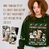 Custom Cat Ugly Christmas Sweatshirt with Photo