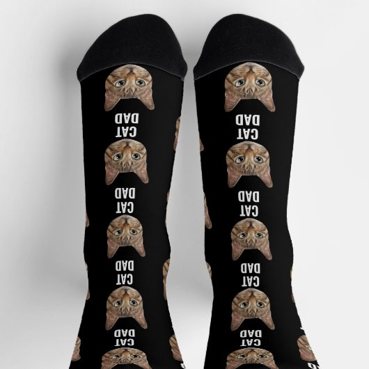 Custom Cat Vater Socks Katzengesicht Socken Katzen (Oben)