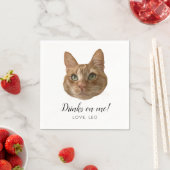 Custom Cat Wedding Cocktail Napkins Drinks on Me Serviette (Beispiel)