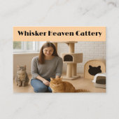 Custom Cattery Business Card with Photo Visitenkarte (Vorderseite)