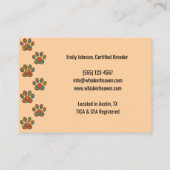 Custom Cattery Business Card with Photo Visitenkarte (Rückseite)