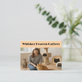 Custom Cattery Business Card with Photo Visitenkarte (Stehend Vorderseite)