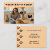 Custom Cattery Business Card with Photo Visitenkarte (Vorne/Hinten)