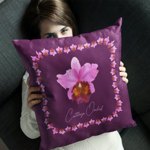 Custom Cattley Orchid Motif Print Kissen