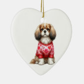 Custom Cavalier King Charles Spaniel Dog Valentine Keramik Ornament (Rechts)
