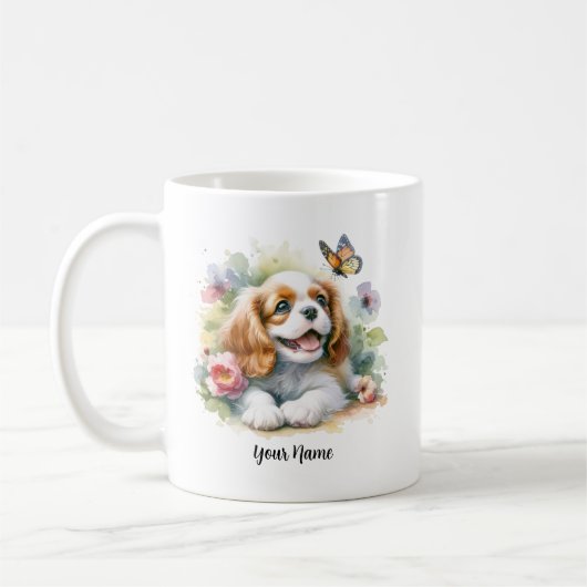 Custom Cavalier King Charles Spaniel Tasse und Zit (Links)