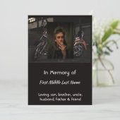 Custom Celebration of Life Service Invite Biker Einladung (Stehend Vorderseite)