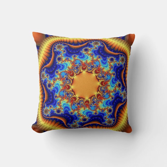 Custom Celestial Fractalscope Throw Kissen (Vorderseite)